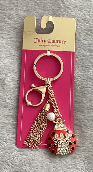 Juicy Couture Red Ladybug Gold-Tone Keychain Bag Charm thumbnail 1