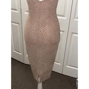 Privy Gold Mesh Padded Sequin Bodycon Keyhole Dress Party Cocktail Sleeveless XS thumbnail 5