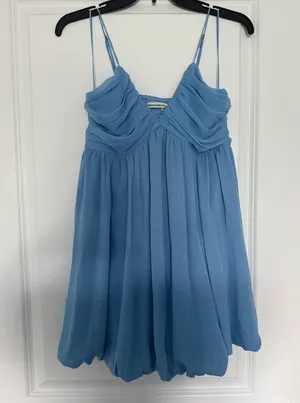 Abercrombie Chiffon Mini Dress with Bubble Hem thumbnail 2