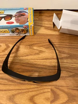HD Vision Wrap Around Sunglasses Brown Black thumbnail 6