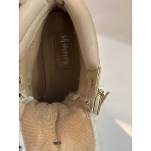 Shimmer Cream Faux Fur Trim Lace‎ Up Ankle Hiker Boots Size 6.5M Women's thumbnail 8