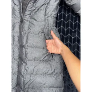 THE NORTH FACE Women's 550 Goose Down Hooded Zip Quilt Puffer Gray Coat Size S thumbnail 4