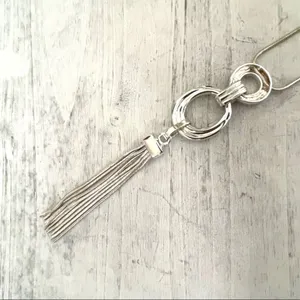 Charter club silver tone tassel chain necklace thumbnail 14