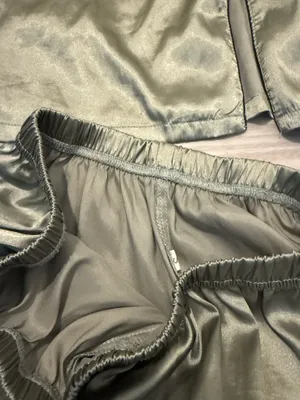 Satin Pajama Set Sage Green - Women's Sleepwear Small *missing bottom buttons thumbnail 4