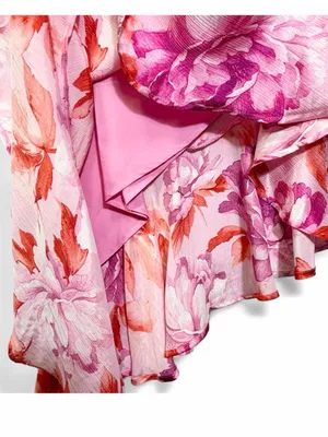 NWT LULUS Women’s Divinely Blooming Pink Multi Floral One-Shoulder Dress Size M thumbnail 11
