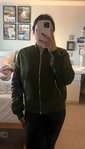 Topshop Bomber Olive Green Jacket thumbnail 1