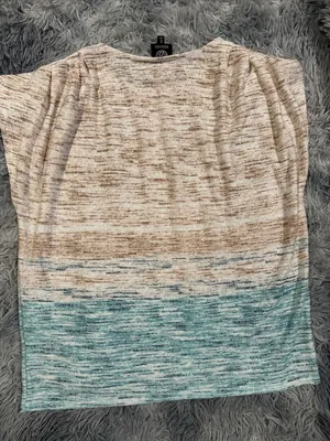 bobeau Cream to Teal Gradient Short Sleeve Tee thumbnail 3