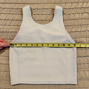 Lululemon Ribbed Softstreme Cropped Tank Top Light Vapor 0 W1EDFS Sleeveless thumbnail 5