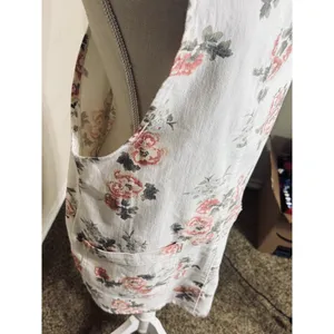 Y2K NOBO White Floral Overall Mini Dress sz L 11/13 Cottagecore Romantic thumbnail 3