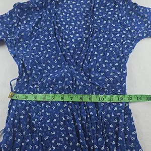 Faithfull The Brand La Rochelle‎ Wrap Mini Dress Blue Floral Women's 2 thumbnail 11