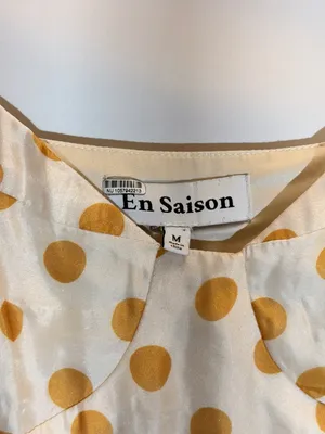 En Saison Ava Gold Polka Dot Ruffle Puff Sleeve Midi Dress Size Medium thumbnail 7