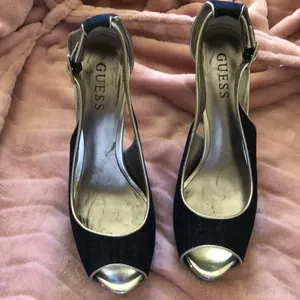 Guess Denim Silver and blue glitter Peeptoe thumbnail 3