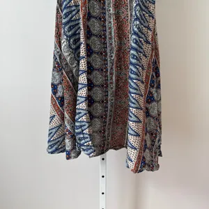 Free People S Blue Orange‎ Paisley Halter Trapeze Dress Y2K Boho Summer thumbnail 3