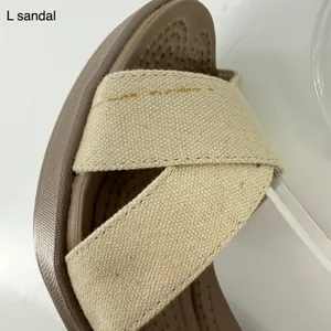 Crocs Leigh II Cross Strap Ankle Wedge Sandal Beige Khaki Women 7 Strappy Vacay thumbnail 10