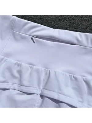 White Athletic Shorts with Inner Lining and Rear Zipper Pocket - Size Small thumbnail 5