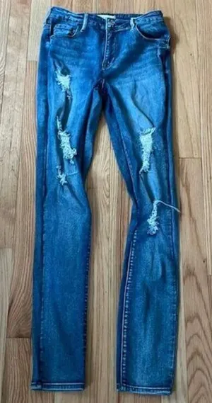 Pacsun Jeans Womens 26 Long Blue High Rise Skinniest Distressed Ladies thumbnail 1