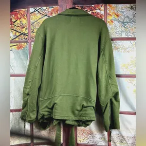 Free People Rebel Knit Oversized Moto Jacket - Green - size XL thumbnail 10