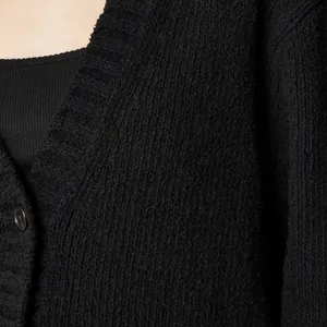 NWT!! J. CREW Marina V-Neck Cardigan Sweater Pockets Solid Black‎ Preppy Medium thumbnail 5