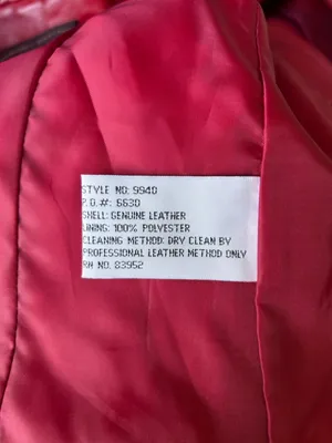 Margaret Godfrey‎ Red Genuine Leather Jacket Size Medium thumbnail 6