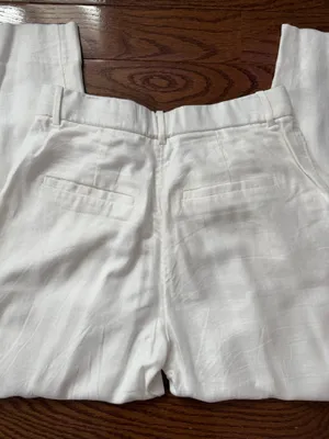 Abercrombie White Linen Pants Blend Tailored thumbnail 3