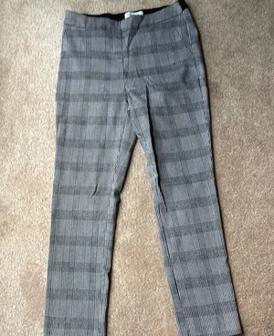Gray Plaid Pants Size 8 thumbnail 1