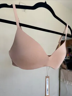 NWT SKIMS Wireless Form Push-Up Plunge Bra BR-WRL-1891Clay Size 32C‎ thumbnail 6