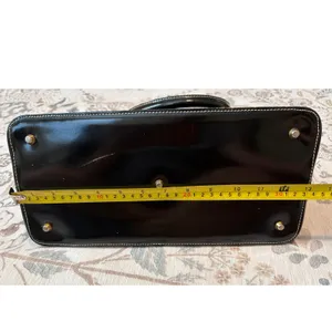 ARCADIA Leather Womens Black Handbag Satchel Bag Made In Italy Classic Chic thumbnail 8