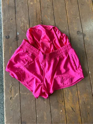 CRZ YOGA Feathery-Fit Hot Pink Athletic Running Shorts thumbnail 8
