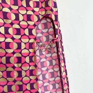 Urban‎ Outfitters | NWT UO High Slit Chain Detail 70s Geometric Midi Skirt Pink thumbnail 5