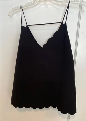 Revolve Black Scalloped Shirt thumbnail 1