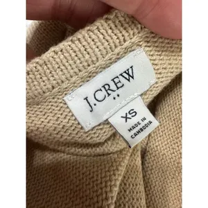 J.Crew Vintage Sandstone Cotton Blend V-Neck Sweater Vest Gold‎ Crest Buttons XS thumbnail 4