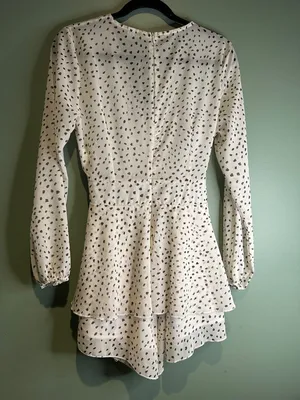 Women’s Small Polka Dot Romper Puff Sleeve Coquette Soft Girl Fairycore Resort thumbnail 3