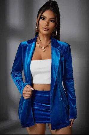 SheIn Velvet Blazer thumbnail 2