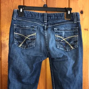 BKE denim sierra boot cut jeans size 27x31 1/2 darker western jeans country thumbnail 6