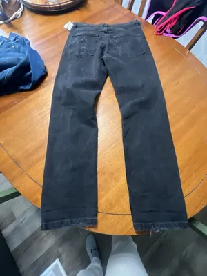 We The Free Free People Distressed Black Straight Leg Jeans thumbnail 4