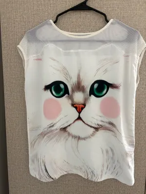 Puella Kitty Cat Top Size Small White thumbnail 1