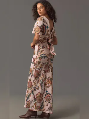 NEW Anthropologie Kachel Flutter-Sleeve Slip Dress 10 thumbnail 4