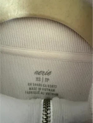 Aerie White Half-Zip Pullover Sweatshirt XS thumbnail 4