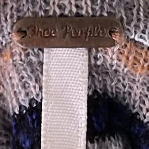 Free People Mini Sweater Dress Gray Fair Isle Nordic Tunic Wool Blend Sz Medium thumbnail 9