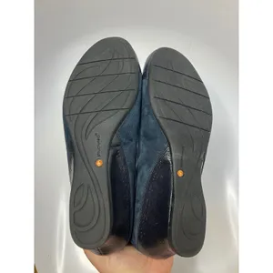 Clarks unstructured navy blue suede wedge‎ pumps women's size 10 professional thumbnail 6
