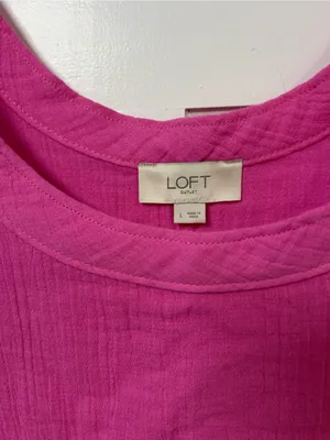 LOFT Hot Pink Scoop Neck Tank thumbnail 3