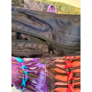 Patchwork Boho Hobo Cotton Multicolor whimsigoth grunge distressed colorful y2k Green thumbnail 4