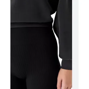 Olive + Oak Black Ribbed High Waisted Leggings XS thumbnail 2