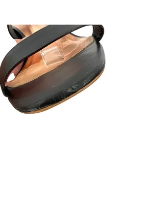 Ted Baker Azmara Black Leather Slingback Sandals Gold Buckle Block Heel Size 40 thumbnail 14