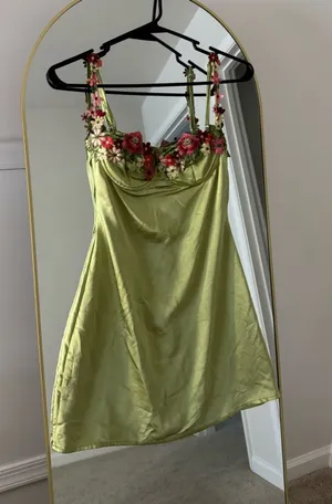 Princess Polly Kenzie Dress Mini Green thumbnail 1