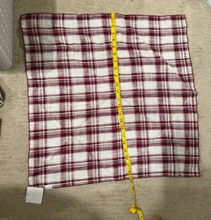 Kaxi Burgundy and White Plaid Hair Bandana Scarf thumbnail 4