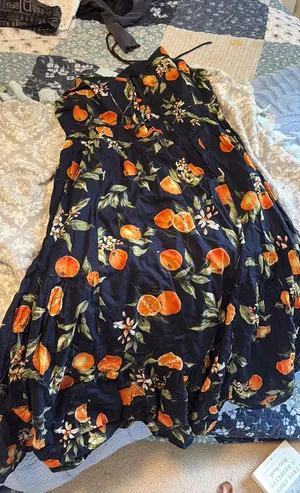 Orange, navy long maxi dress from loft thumbnail 1