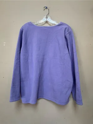Vintage Disney Store Pooh Piglet Lavender Fleece Pullover XL Y2K thumbnail 2