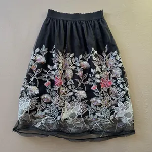 Magic Sheer Floral Embroidered Midi Skirt thumbnail 2