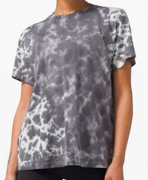 Lululemon All Yours Tee *Tie Dye Marmoleado Tie Dye Graphite Gray Women Sz M/8 thumbnail 1
